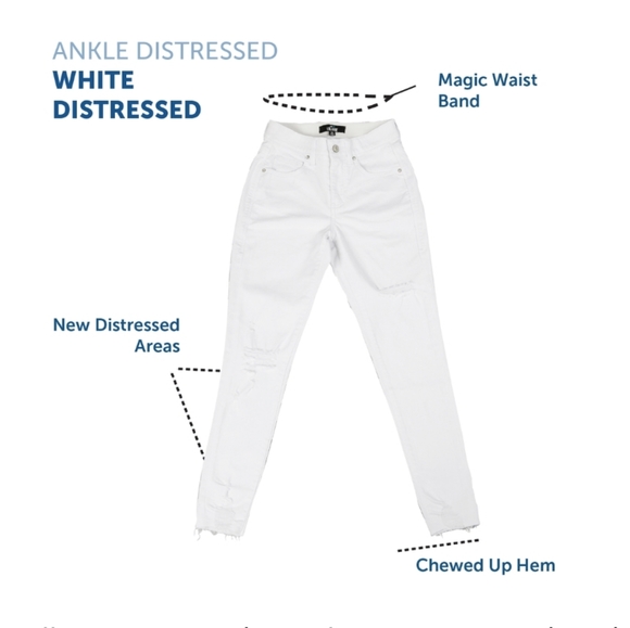 NWT Lularoe Ankle Distressed White Jeans Sz 32 - Picture 2 of 4